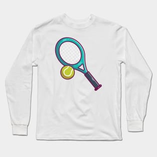 Tennis ball with racket cartoon Long Sleeve T-Shirt